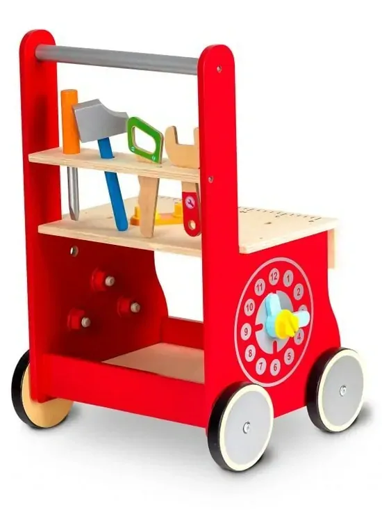 Eco Toys - Drevené chodítko s montážnym stolom