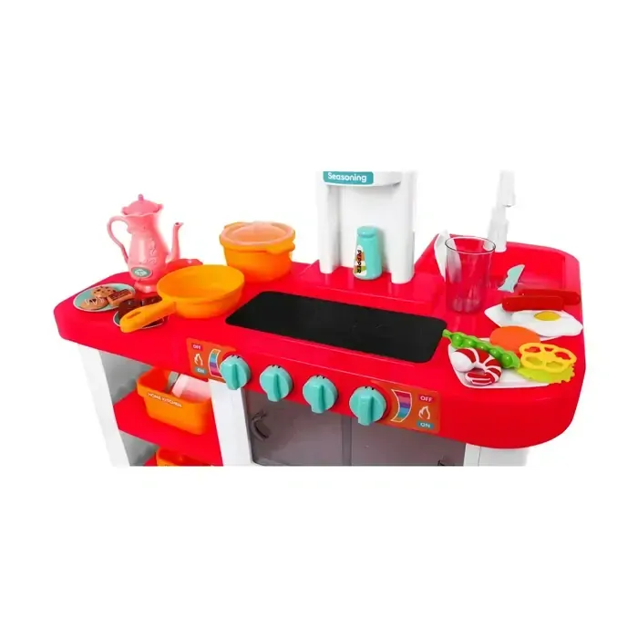 Detská kuchyňa s tečúcou vodou a doplnky - ružová