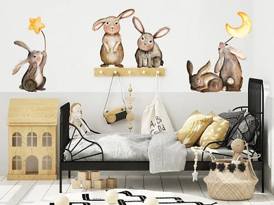 Samolepka na stenu - Zajačikovia