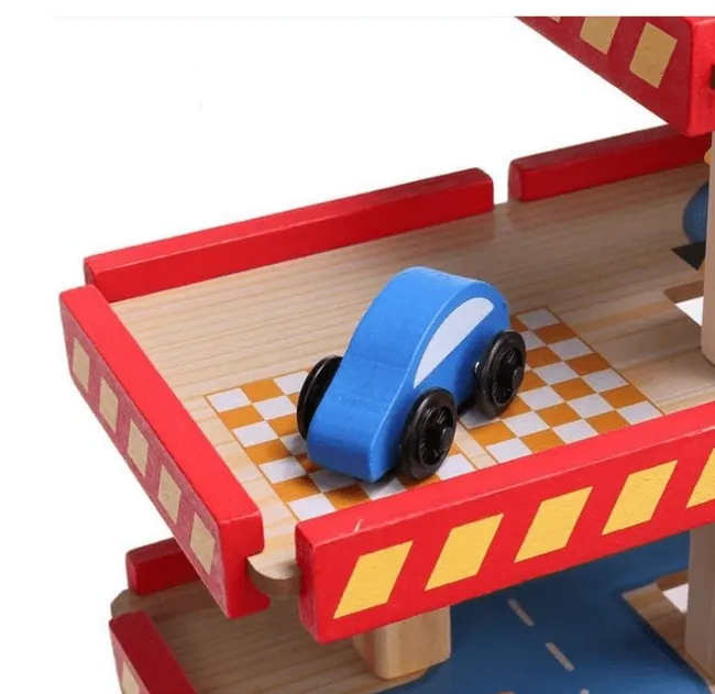 Veľká garáž s výťahom, autíčkami, myčkou a helikoptérou EcoToys