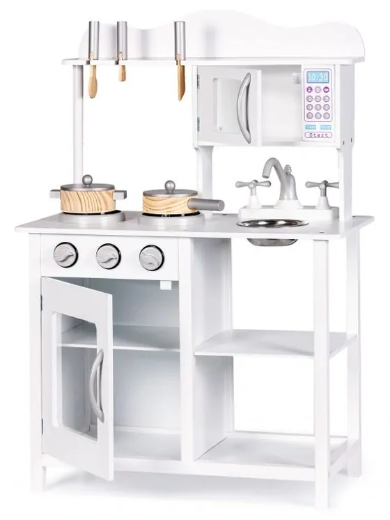 Drevená kuchynka Ecotoys - biela
