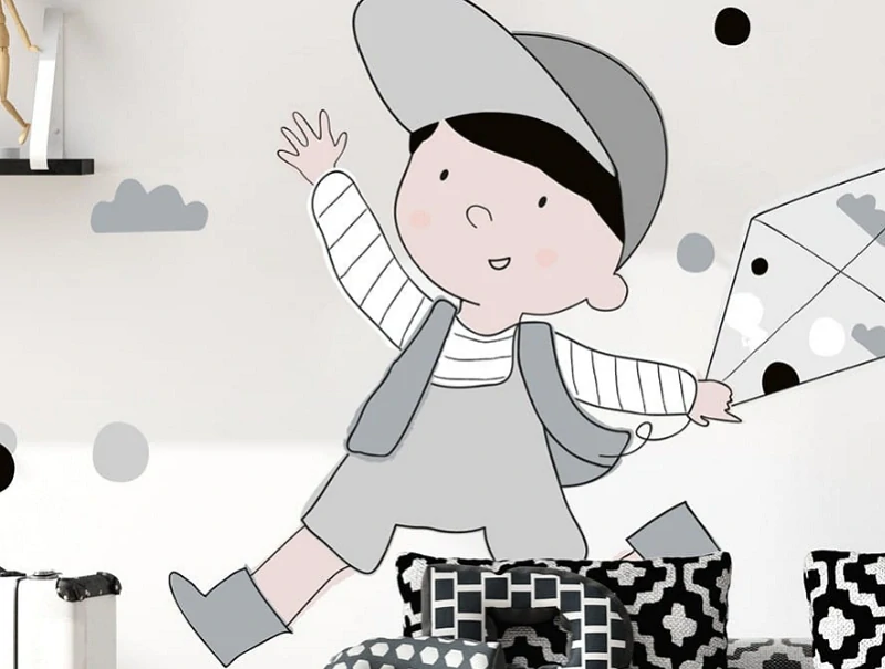 Samolepky na stenu - Tim, šedý