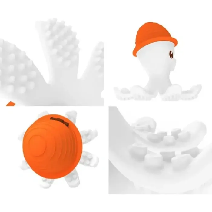 Hryzátko a hračka Mömbella Chobotnice - Orange