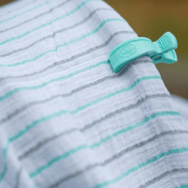 Multifunkčné klipy Lulujo ku kočíku - Aqua, 2ks 