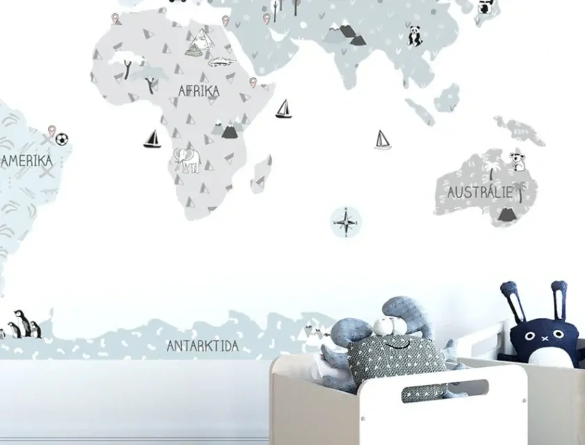 Samolepky na stenu - Mapa sveta - eco, veľkosť S