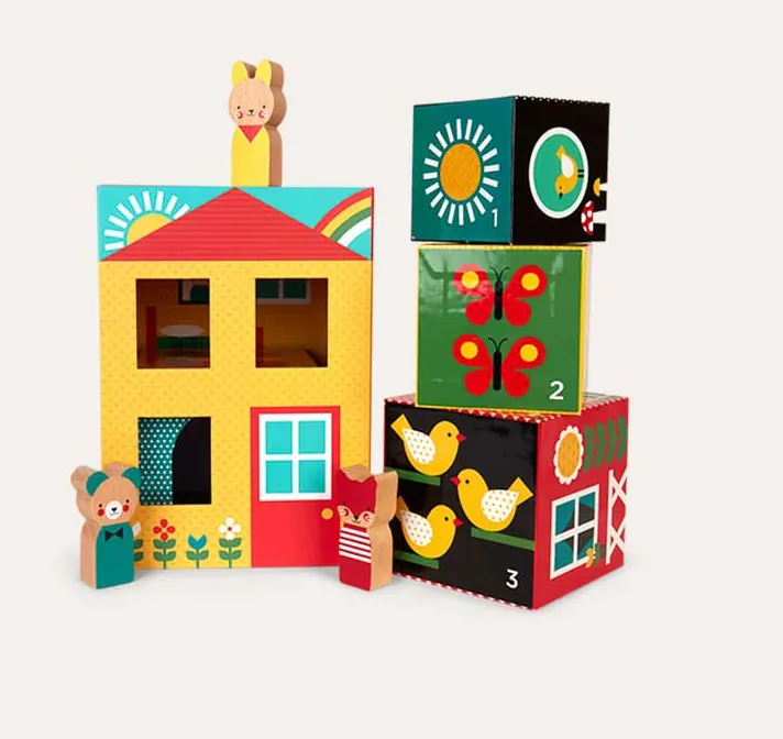 Petit Collage - Skládací domek se zvířátky