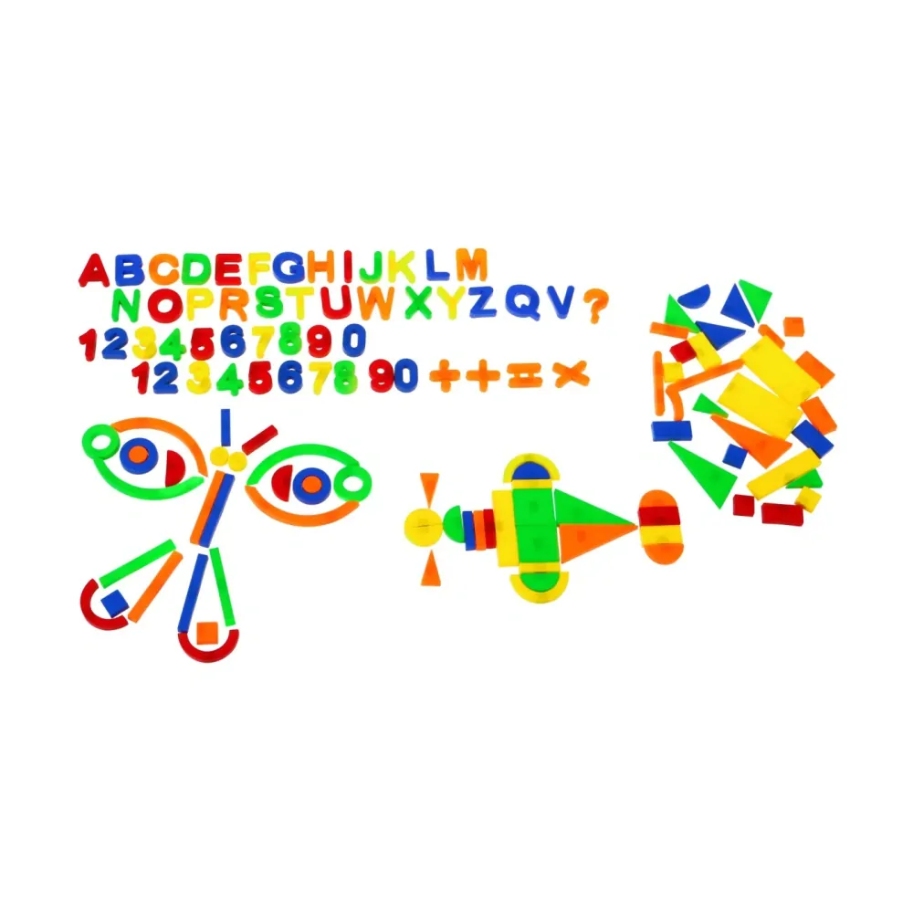 Magnetická písmenká , číslice a tvary - 128 ks