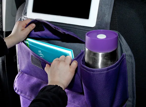 Vreckár do auta pre deti + držiak na tablet Tuloko - čierný