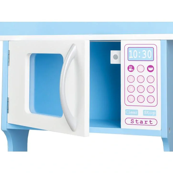 Drevená kuchynka Ecotoys - modrá