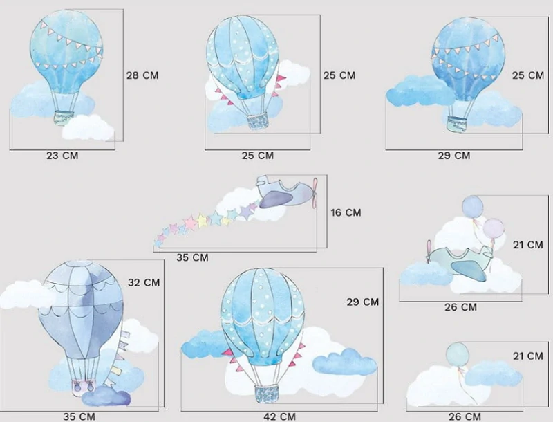 Samolepky na stenu - Lietajúce balóny