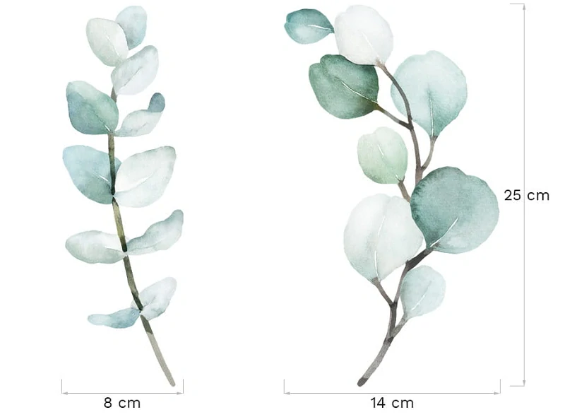 Samolepky na stenu - Zelené vetvičky Boho style