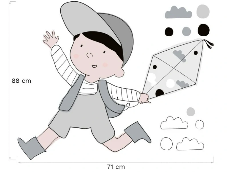 Samolepky na stenu - Tim, šedý