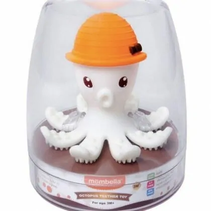 Hryzátko a hračka Mömbella Chobotnice - Orange