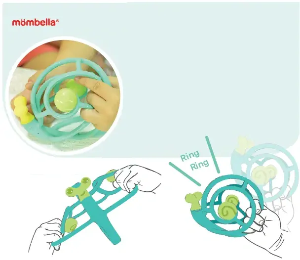 Hryzátko Mömbella s hrkálkou - Slimák purple