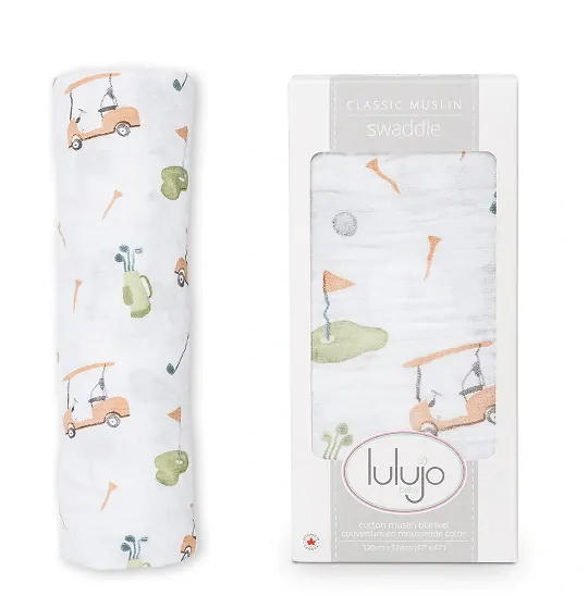 Bambusovo - mušelínová zavinovačka / plienka Lulujo - Golf 120 x 120 cm