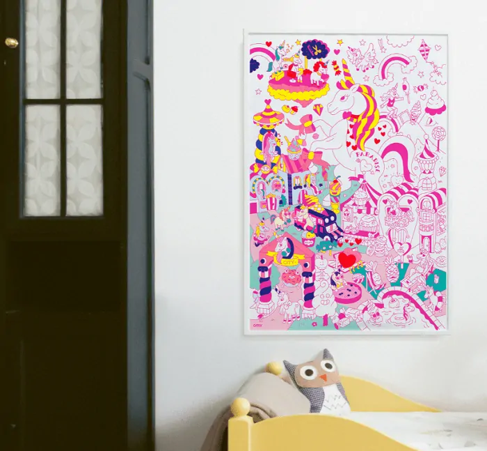 OMY Veľký vyfarbovaci plagát, maľovanka - Lily 70 x 100 cm