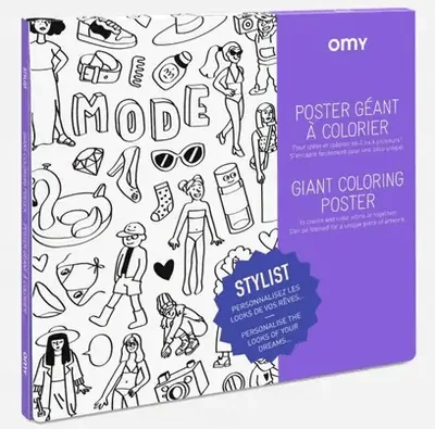 OMY Veľký vyfarbovaci plagát, maľovanka - Stylist 70 x 100 cm