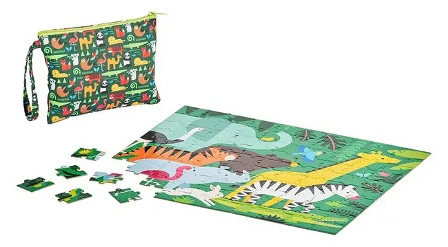 Obojstranné puzzle 2v1 Petit Collage - Džungľa, 50 ks 