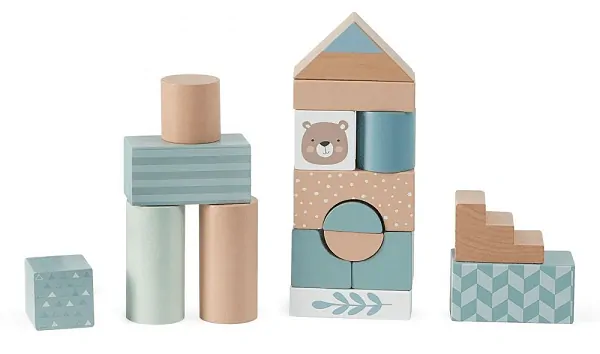 Drevené chodítko so 46 kockami - Ecotoys