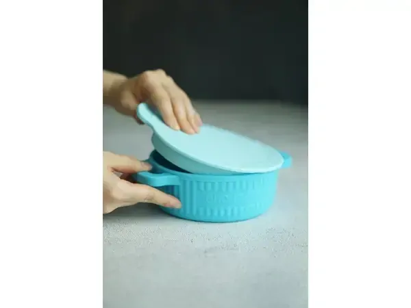 Silikónová miska s vekom Chouchouatti - turquoise