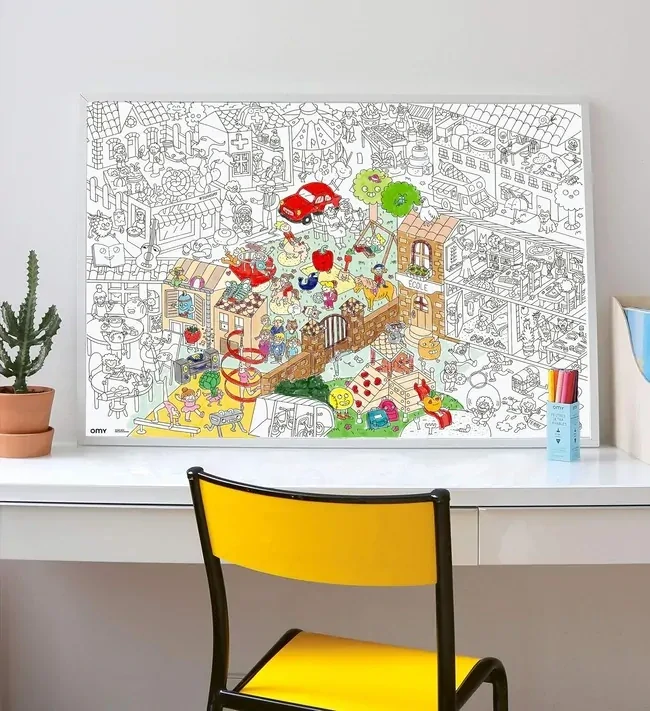 OMY Veľký vyfarbovaci plagát, maľovanka - Kids Life 70 x 100 cm