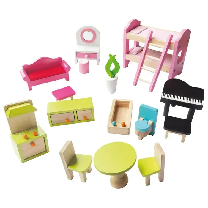 Drevený domček pre panenky EcoToys - Rozprávka