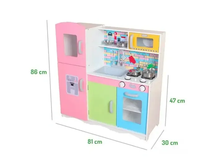 Drevená kuchynka s vybavením - pastelová