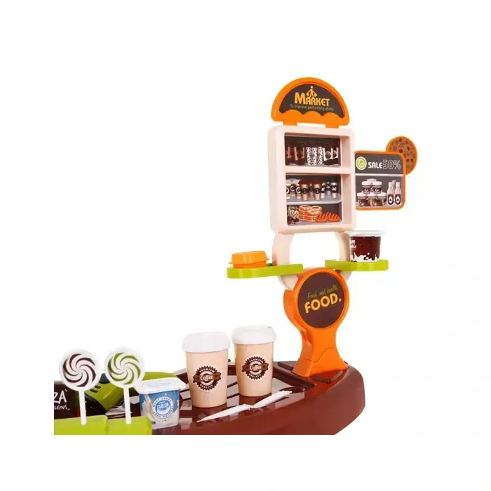 Detský supermarket s nákupným vozíkom a doplnky