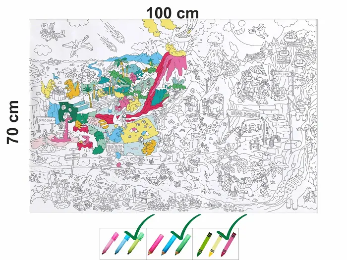 OMY Veľký vyfarbovaci plagát, maľovanka - Dinosaurus 70 x 100 cm