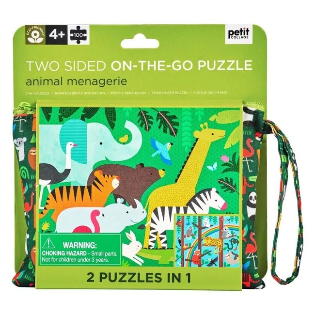 Obojstranné puzzle 2v1 Petit Collage - Džungľa, 50 ks 