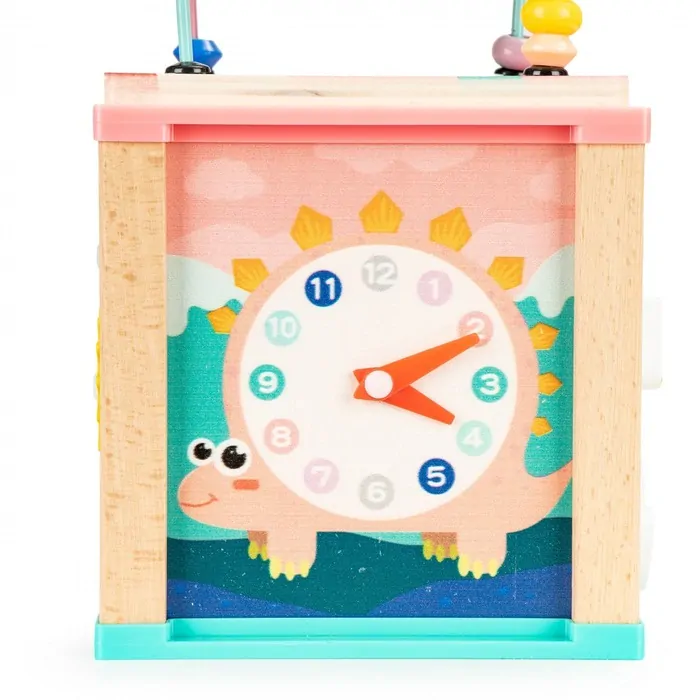 Drevená vkladacia kocka s abecedou Ecotoys - Dino