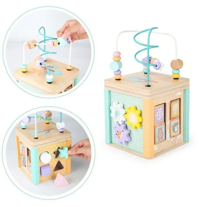 Ecotoys - Motorická edukačná kocka Pastel