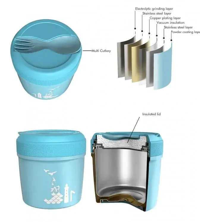 Cestovná vakuová nádoba Carl Oscar TEMP LunchJar Spirit 0,5 l - Grey/Power