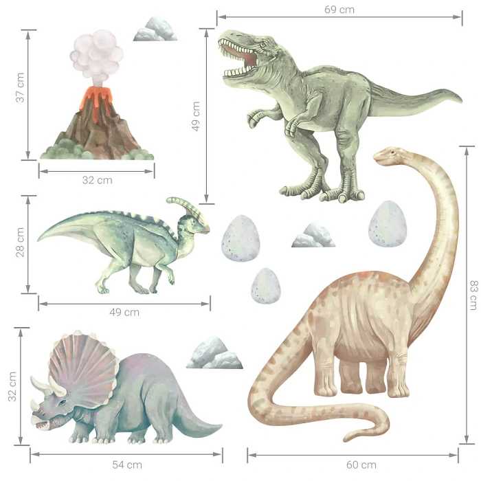 Samolepky na stenu - Dinosauri, varianta A