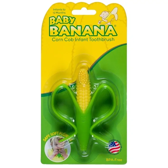 Tréningová zubná kefka Baby Banana - Kukurica