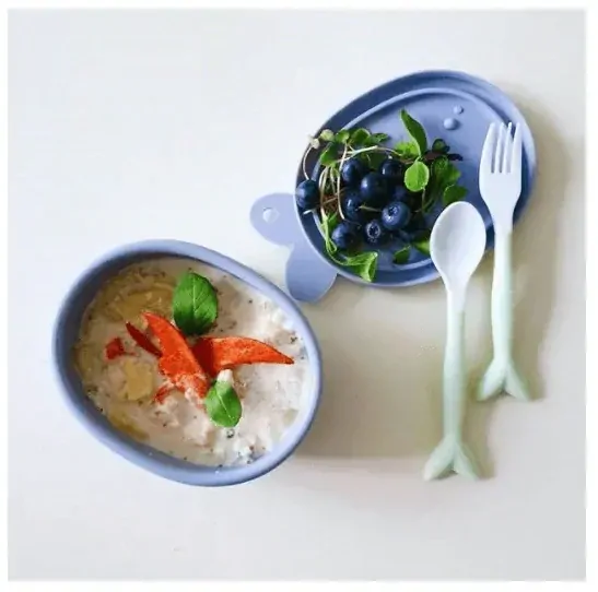 Silikónová miska s prísavkou Chouchouatti - Fish, navy