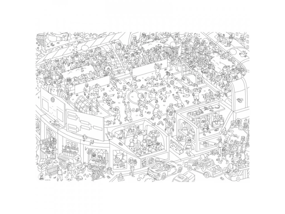 OMY Veľký vyfarbovaci plagát, maľovanka - Football  70 x 100 cm