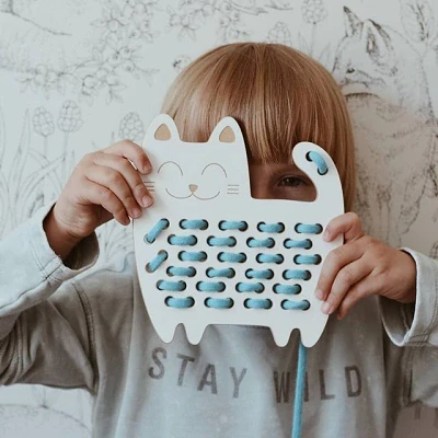 Drevená prevliekacia hračka - Mačka