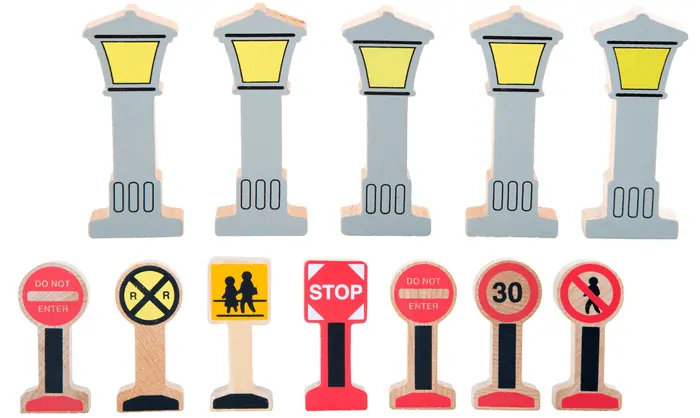 Legler - Drevená vláčkodráha s 2 vláčiky, výhybkami a mosty, 140 ks