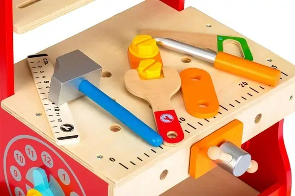 Eco Toys - Drevené chodítko s montážnym stolom