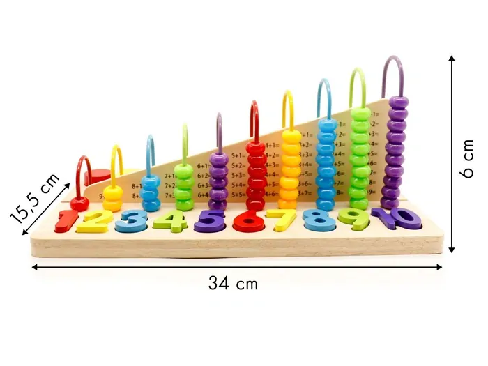 Drevené počítadlo + číslice a tvary Ecotoys