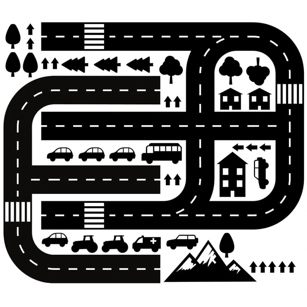 Samolepky na podlahu, na stenu - Cesta sivá 145 x 70 cm
