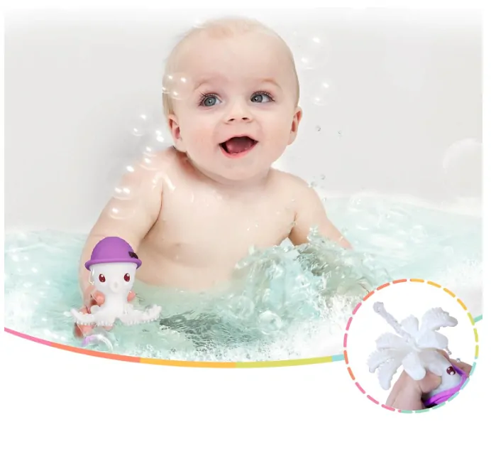 Hryzátko a hračka Mömbella Chobotnice - Orange