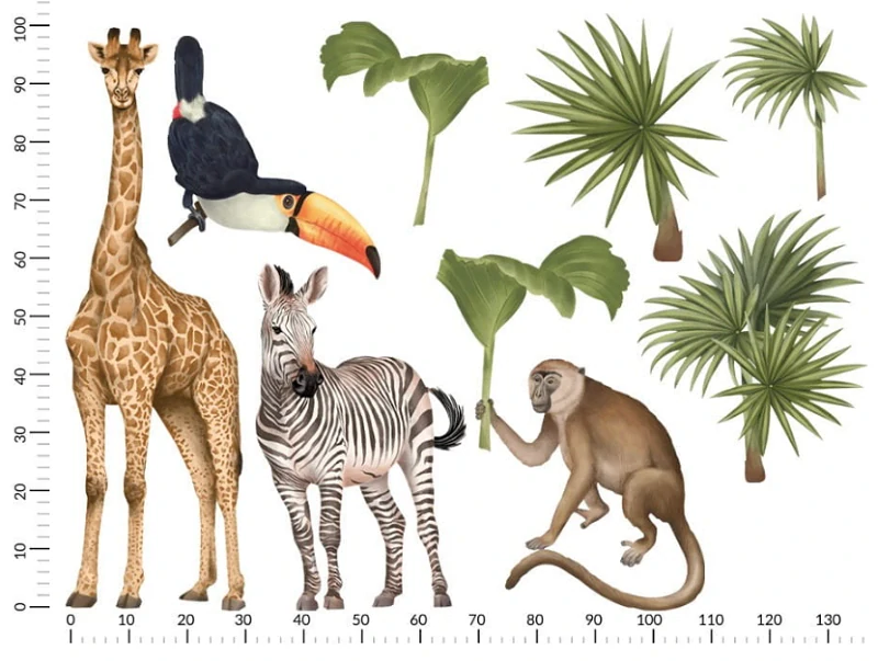 Samolepky na stenu - Zvieratá zo Safari II 