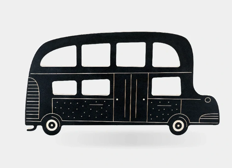 Veľký drevený autobus - hračka a tabuľka 2v1