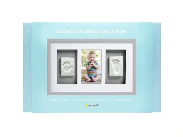 Pearhead - Luxusný fotorámik + 3D odtlačok, sivý rám