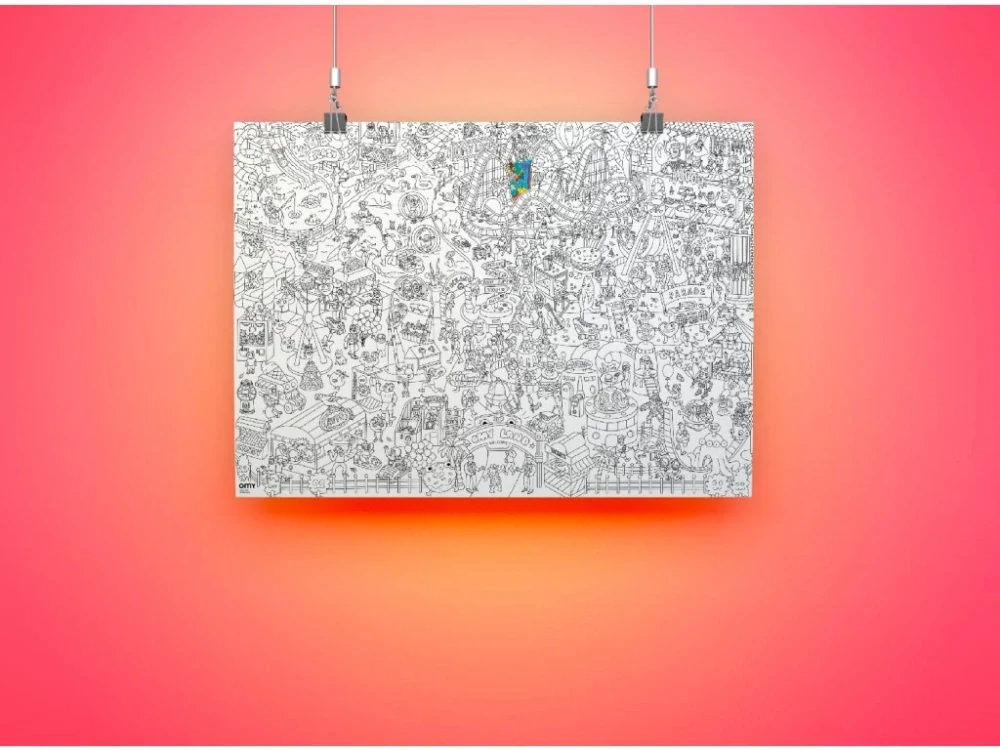 OMY Veľký vyfarbovaci plagát, maľovanka - Fun Park 70 x 100 cm