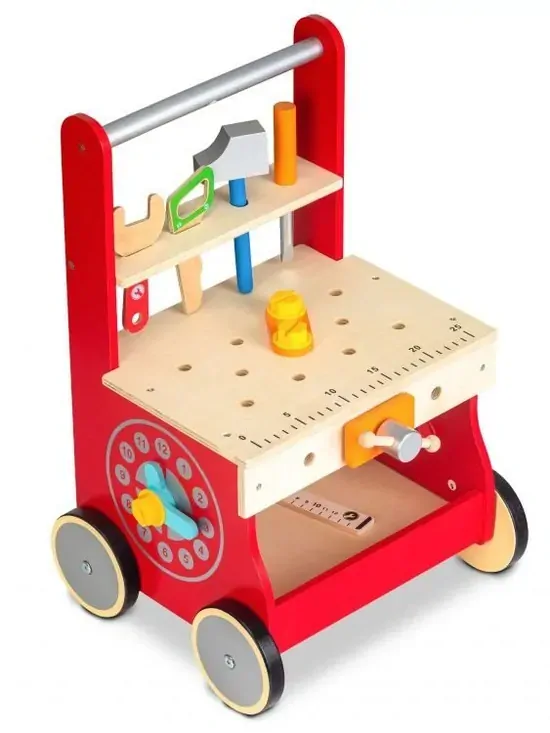 Eco Toys - Drevené chodítko s montážnym stolom