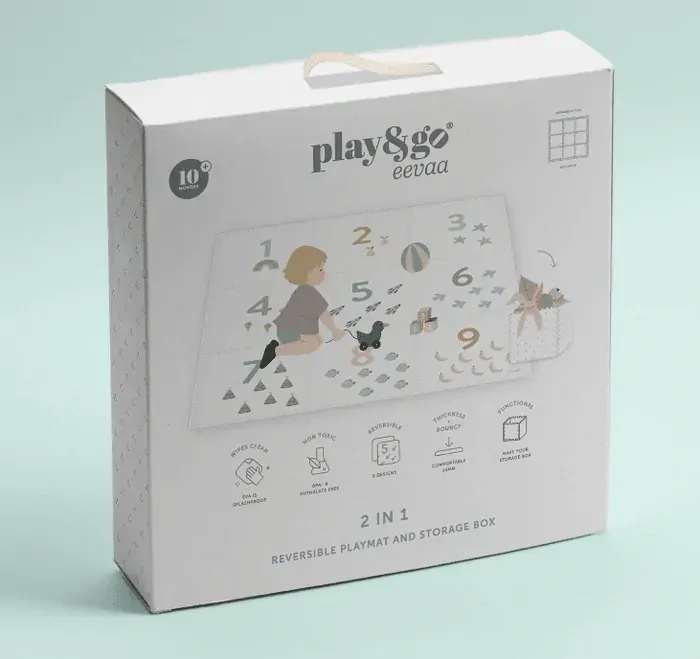 Obojstranná hracia podložka/úložný box/hrací domček 3v1 Play&Go - Numbers/Dots